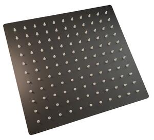 Soffione doccia quadrato 20x20 25x25 in acciaio inox nero opaco - Olimpo Docce