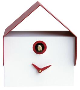 Orologio a Cucù da Parete e Tavolo 19,5x23x14 cm Pirondini Italia Dotto Bianco e Rosso
