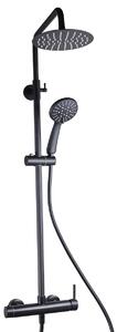 Colonna doccia nera opaca con miscelatore soffione 20cm pop - Olimpo Docce