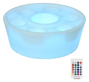 Vassoio Portabicchieri a LED 7 Vani con Telecomando Ø42x15 cm