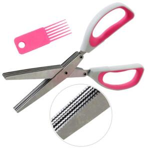 Forbici a 10 Lame Dentate in Acciaio Ionx con Manico Ergonomico Doppio Uso Cucina e Ufficio