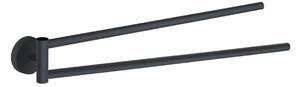 Portasalviette a snodo rose nero matt | completo e funzionale - Olimpo Docce