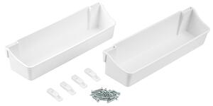 Set 2 Contenitori con Fissaggio Anta Mobile 35 cm in Plastica Emuca Bianchi
