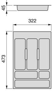 Portaposate Optima Vertex/Concept 500mm Plastica Grigio Antracite Emuca