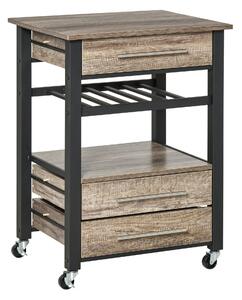 Carrello da Cucina 60x50x84,5 cm in Legno Truciolato Marrone