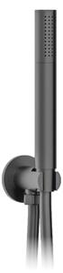 Kit doccetta e supporto con presa acqua tondo black - Metaform