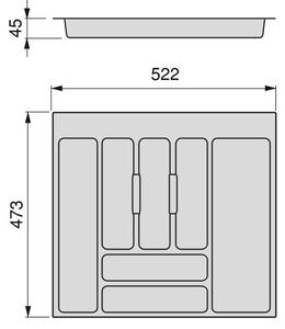 Portaposate Optima Vertex 500mm Plastica Grigio Emuca