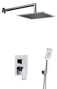 Kit doccia incasso 5pz miscelatore soffione 25x25 braccio doccia doccetta flessibile alpha - Olimpo Docce