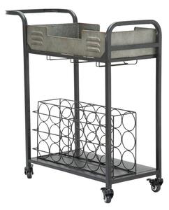 Carrello Industry Plus 81,5x35x86 cm in Ferro Nero e Grigio