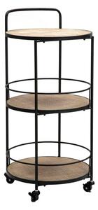 Carrello Arex 40x41,5x82 cm in Ferro e MDF Nero e Marrone