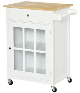 Carrello da Cucina 67x48x86,5 cm in Legno Bianco