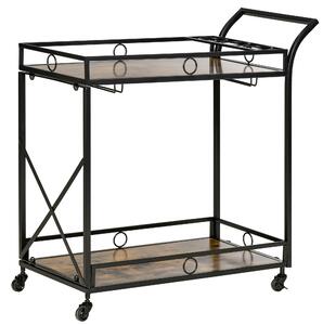 Carrello da Cucina 79,5x38x80 cm in Stile Industriale Marrone Rustico