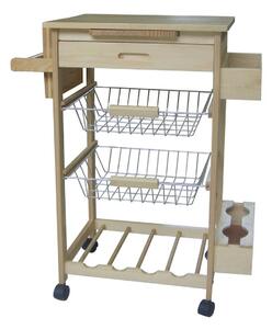 Carrello da Cucina in Legno Tosini KT0023B con Accessori