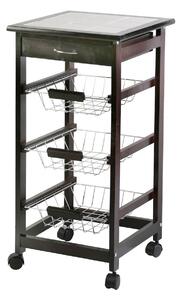 Carrello da Cucina in Legno Wengè 3 Cestelli Tosini A308-28W