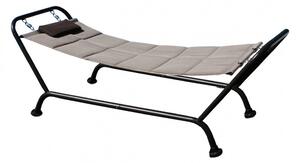Lettino Amaca a Dondolo con Supporto Jamaica 230x98x82 h cm in Acciaio Marrone