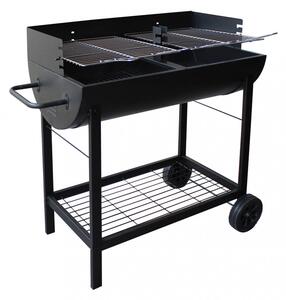 Barbecue a Carbonella 100x47x94 h cm in Acciaio Nero