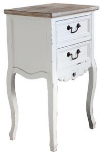 Mobiletto Cuore 2 44x32x74 h cm in Legno di paulownia Bianco