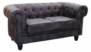 Divano 2 Posti Chesterfield 152x74x82 h cm in Similpelle Marrone