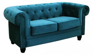 Divano 2 Posti Chesterfield 152x74x82 h cm in Velluto Blu