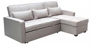 Divano Letto Cedric 208x87/145x88 cm in Tessuto Tortora