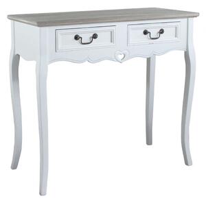Tavolo Cuore 87x38x80 h cm in Legno di paulownia Bianco