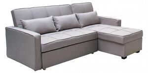 Divano Letto Cedric 208x87/145x88 cm in Tessuto Grigio