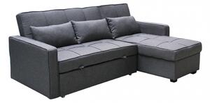 Divano Letto Cedric 208x87/145x88 cm in Tessuto Grigio scuro