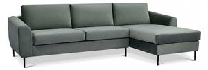 Divano con Chaise Longue Gregory in Tessuto Grigio