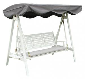 Dondolo Acacia 3 Posti Bianco 206x130x200 h cm in Legno Bianco