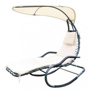 Dondolo Murano C/Tettuccio 165x125x184 h cm in Acciaio Bianco