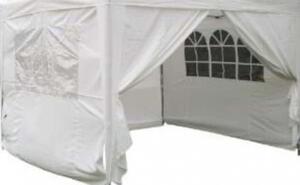 Set Pareti Laterali Gazebo Professional 3x4,5 m in Poliestere Bianco