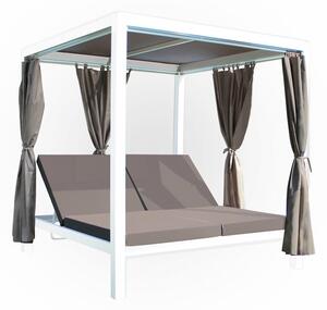 Gazebo Letto Timbuktu 212x149x195 h cm in Alluminio Bianco