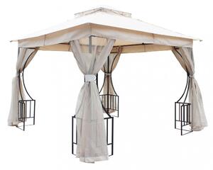 Gazebo Hogan 3x3x265 h m in Acciaio e Poliestere Ecrù