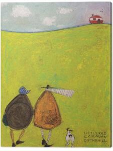 Quadro su tela Sam Toft - Little Red Caravan on the Hill