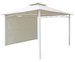 Gazebo da Giardino 3.3X3.3M Struttura in Metallo Telo Bianco Bertozzi Antigua