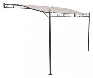 Gazebo Pergola Addossato 3,5x2,5 m in Acciaio Antracite