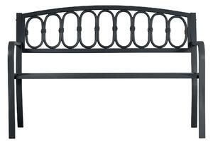 Panchina da Giardino 2 Posti 123x63x87 cm in Ferro e Ghisa Antracite