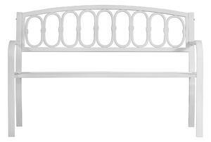 Panchina da Giardino 2 Posti 123x63x87 cm in Ferro e Ghisa Bianca