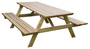 Tavolo da Pic Nic con Panche 180x160x71 cm in Legno Marrone