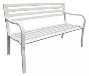 Panchina Chloe 2 Posti 128x56x85 h cm in Acciaio Bianco