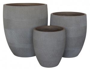 Set di 3 vasi Papavero in Fibra sintetica Taupe