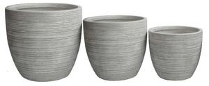 Set 3 Vasi Ortensia in Fibra di argilla Grigio