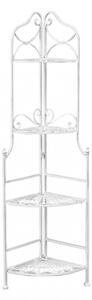 Portapiante Charlotte 4 Piani Bianco Antico 49x35x154 h cm in Acciaio Bianco
