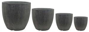 Set 4 Vasi Dalia in Fibra di argilla Grigio