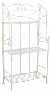 Portapiante Claude 3 Piani Bianco Antico 61x32x117 h cm in Acciaio Bianco