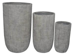 Set 3 Vasi Crisantemo in Fibra di argilla Grigio