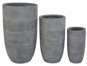 Set 3 Vasi Gelsomino in Fibra di argilla Grigio