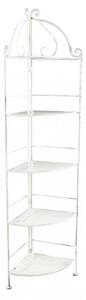 Portapiante Arianne 5 Piani Ad Angolo 50x35x175 h cm in Acciaio Bianco