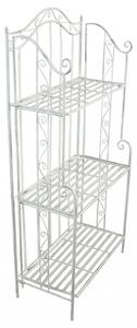 Portapiante Selene Bianco Antico 60x32x128 h cm in Acciaio Bianco