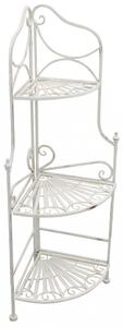 Portapiante Rosalie 3 Piani Bianco Antico 49x35x115 h cm in Acciaio Bianco